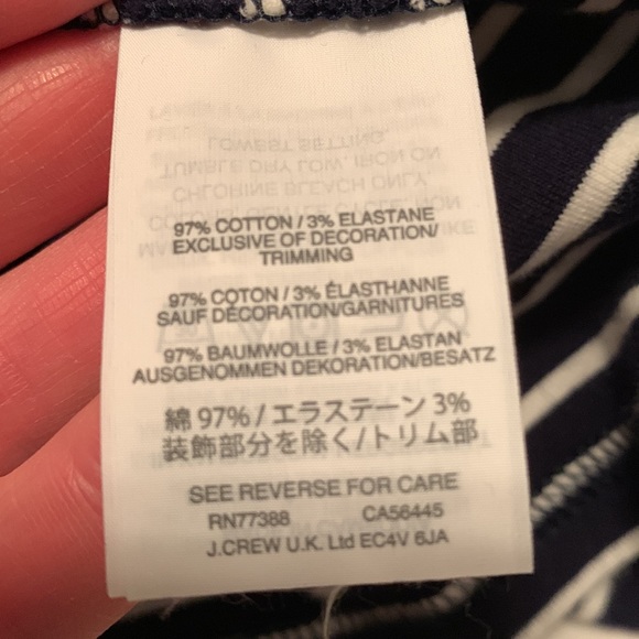 J CREW | Off the shoulder navy nautical top - Picture 6 of 6